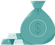Money bag for retirement.