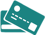A debit card shows paying off debt.